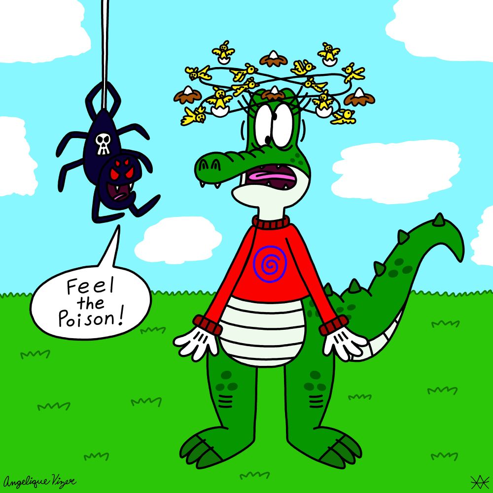 😵‍💫🐤Dizzy The Birdie Seeing Alligator 🐊 🐣