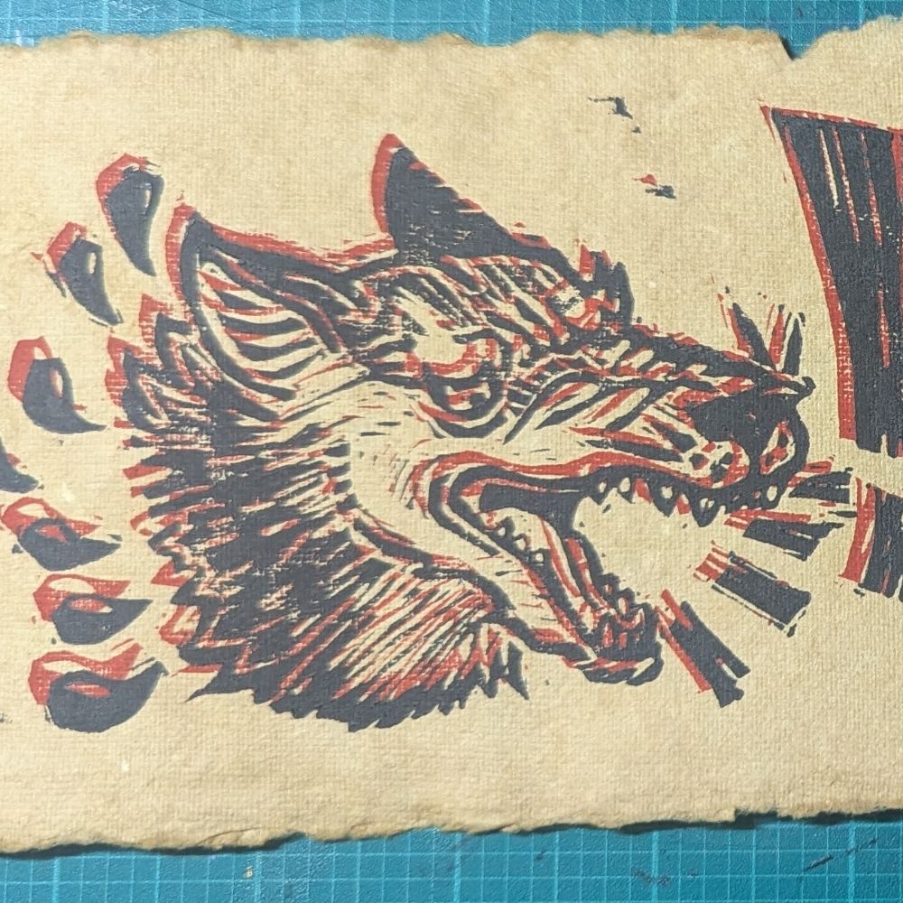 Wolf Prints Linocuts 🐺