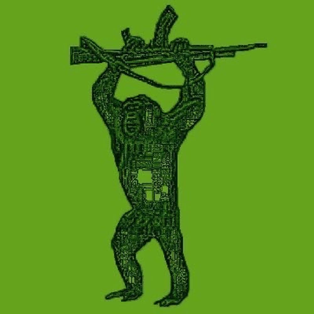 Affe mit Waffe