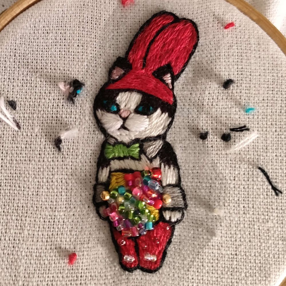 てぼら舎teborasya猫刺繍