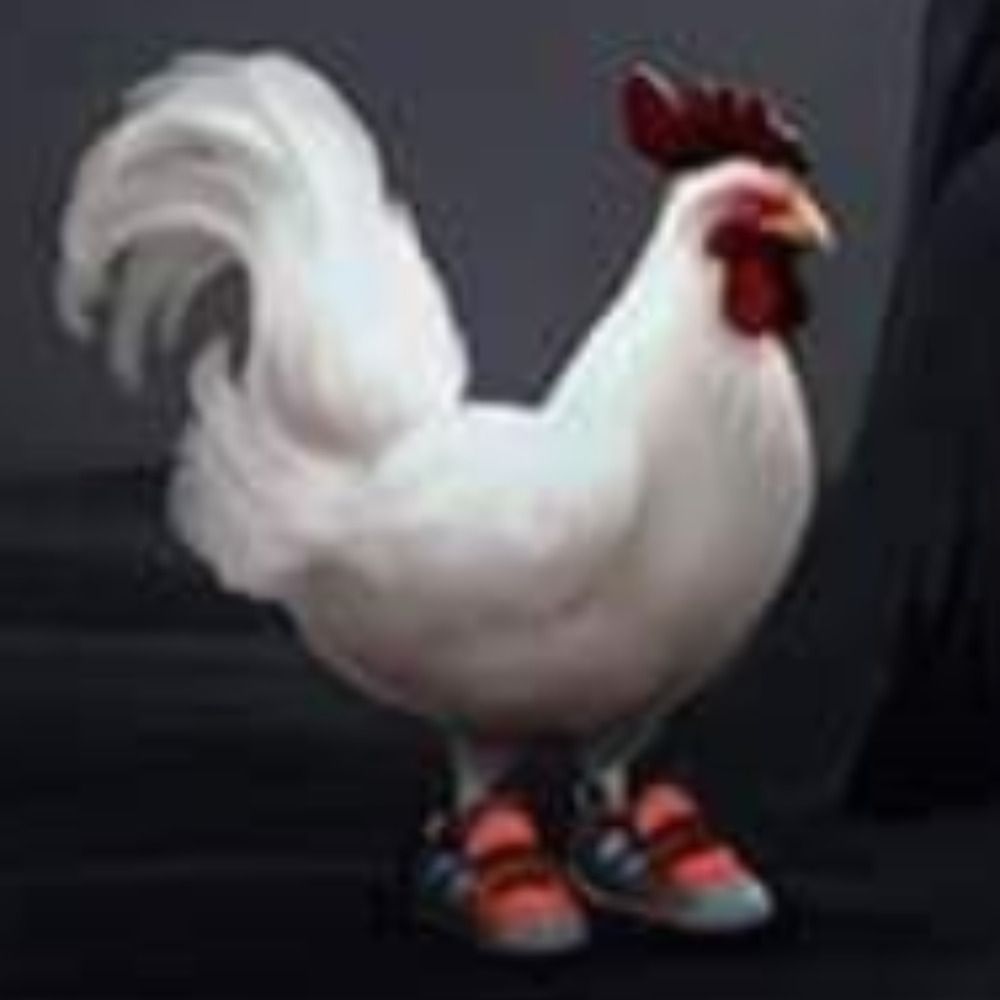 HAHAHA! A CHICKEN WITH SNEAKERS.