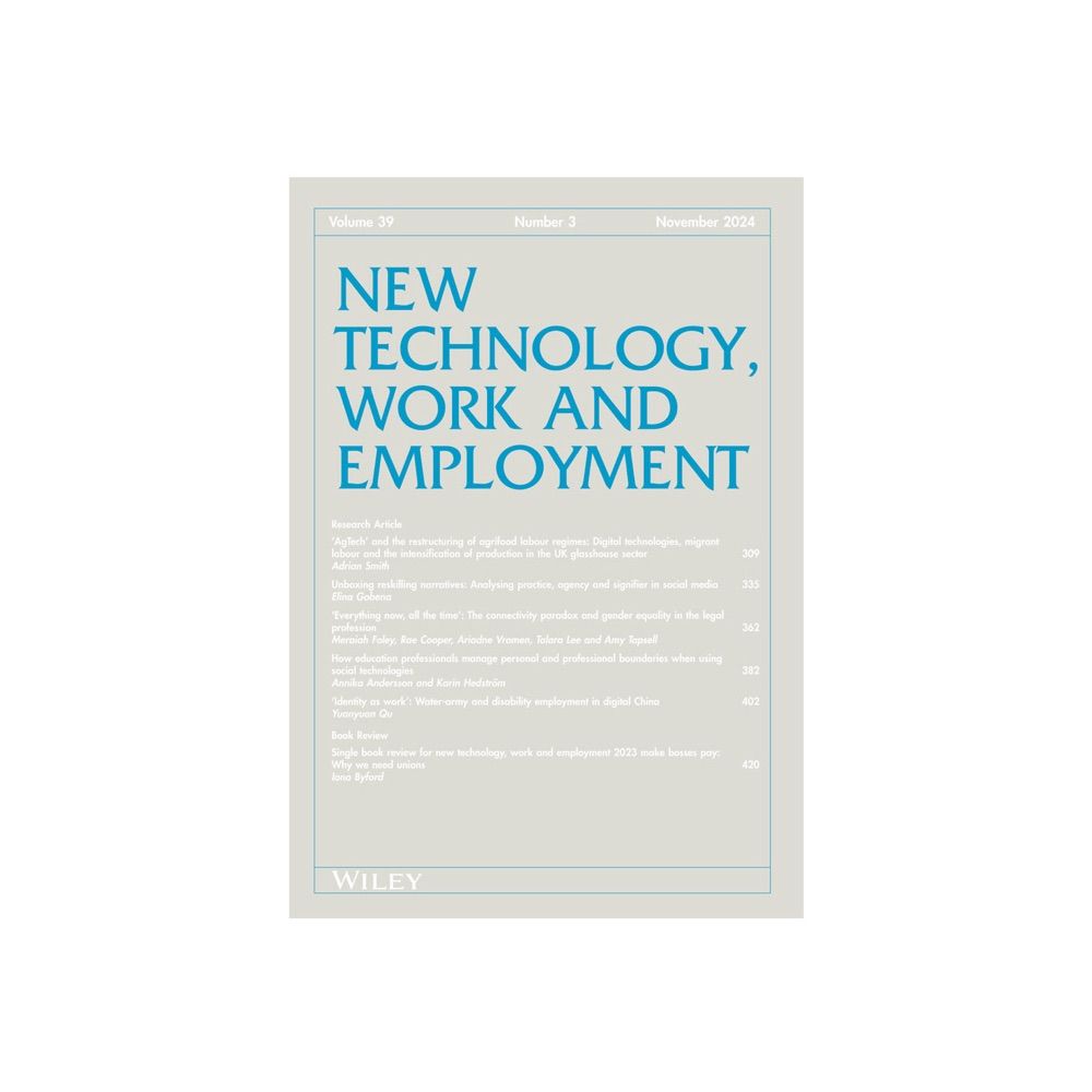 New Technology Work & Employment
