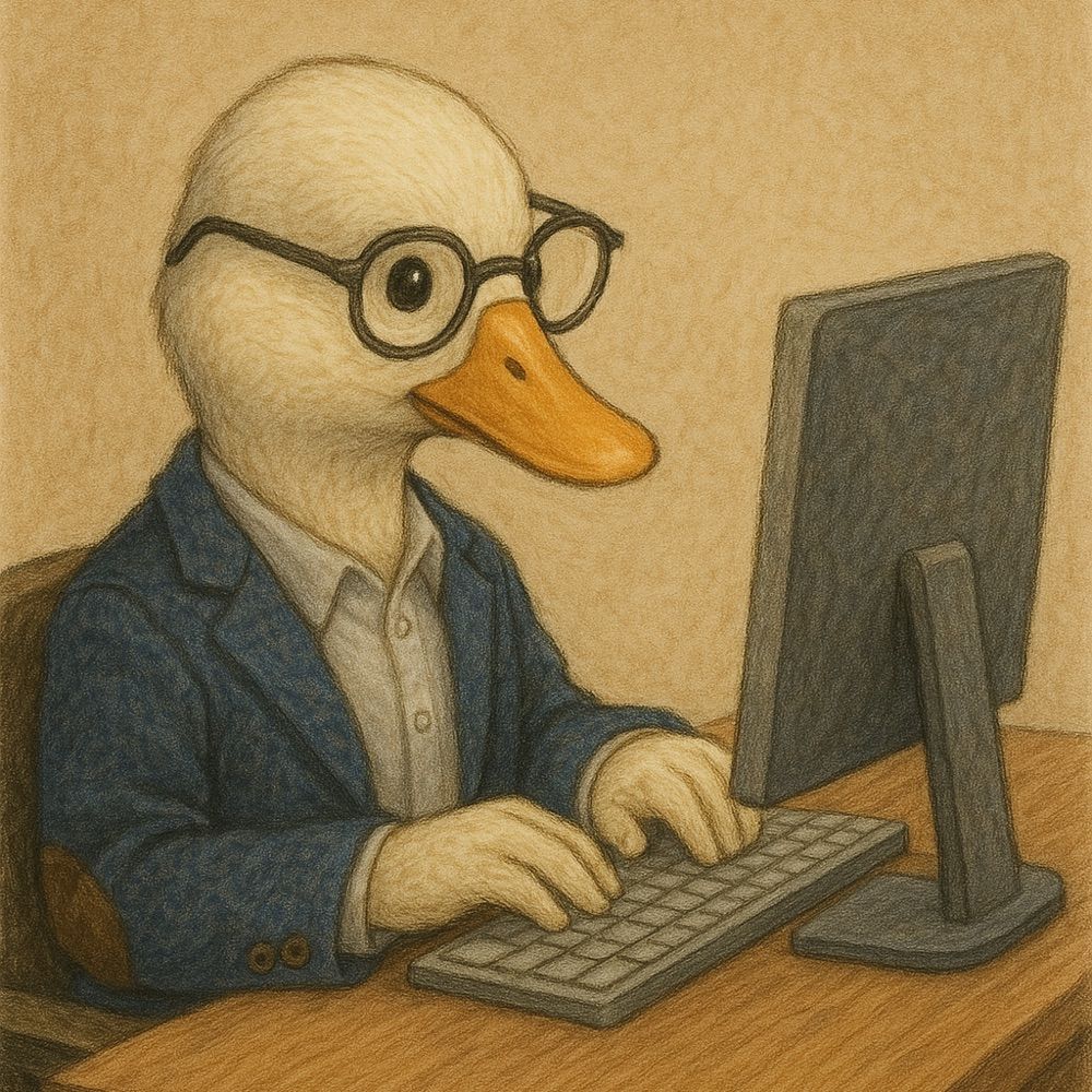 A Duck at a Keyboard