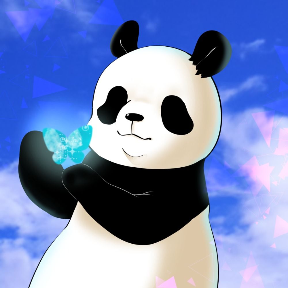 パンダ（の尻尾は白）🐼