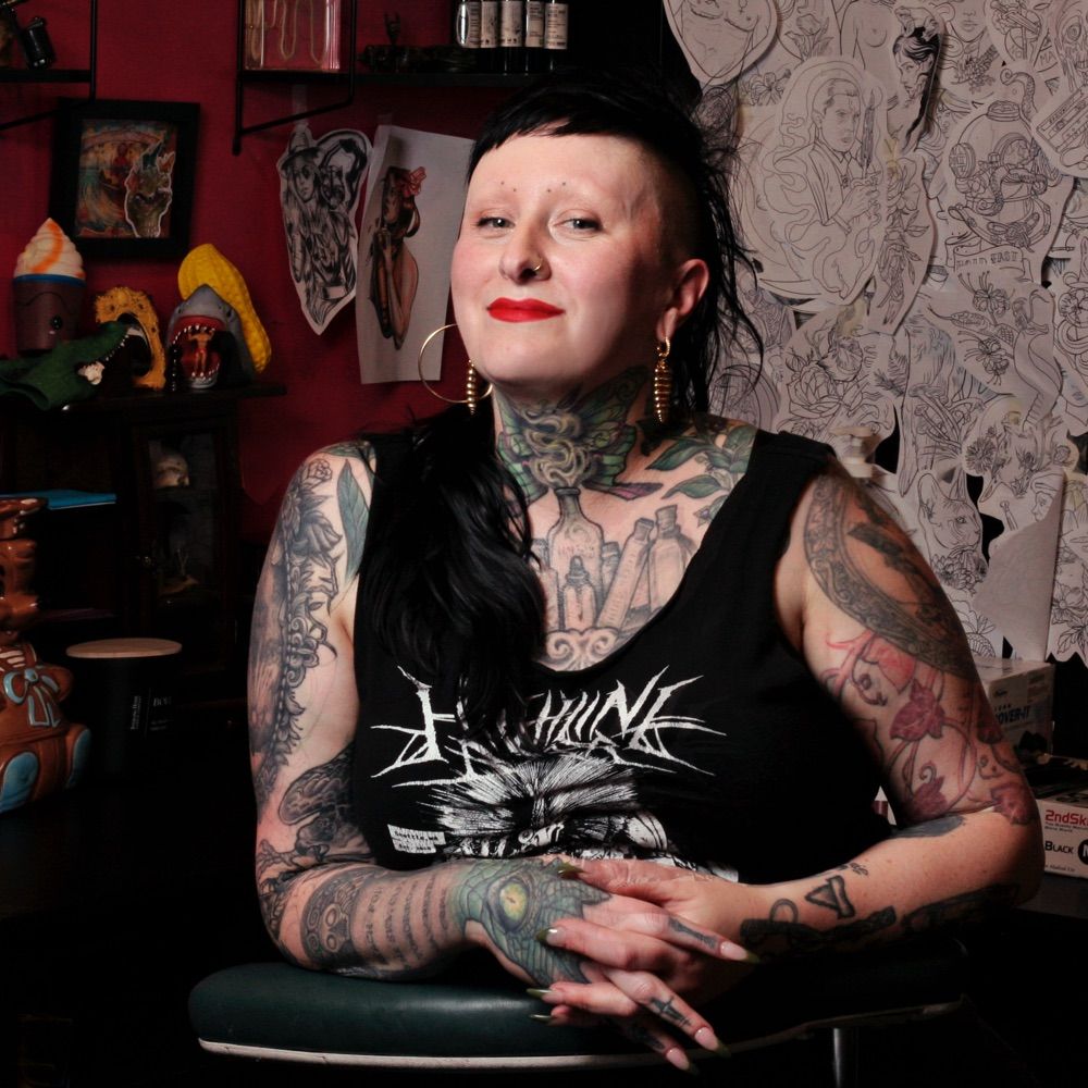 Misha Dumois, Seattle Tattooer at Electric Kitten Tattoo