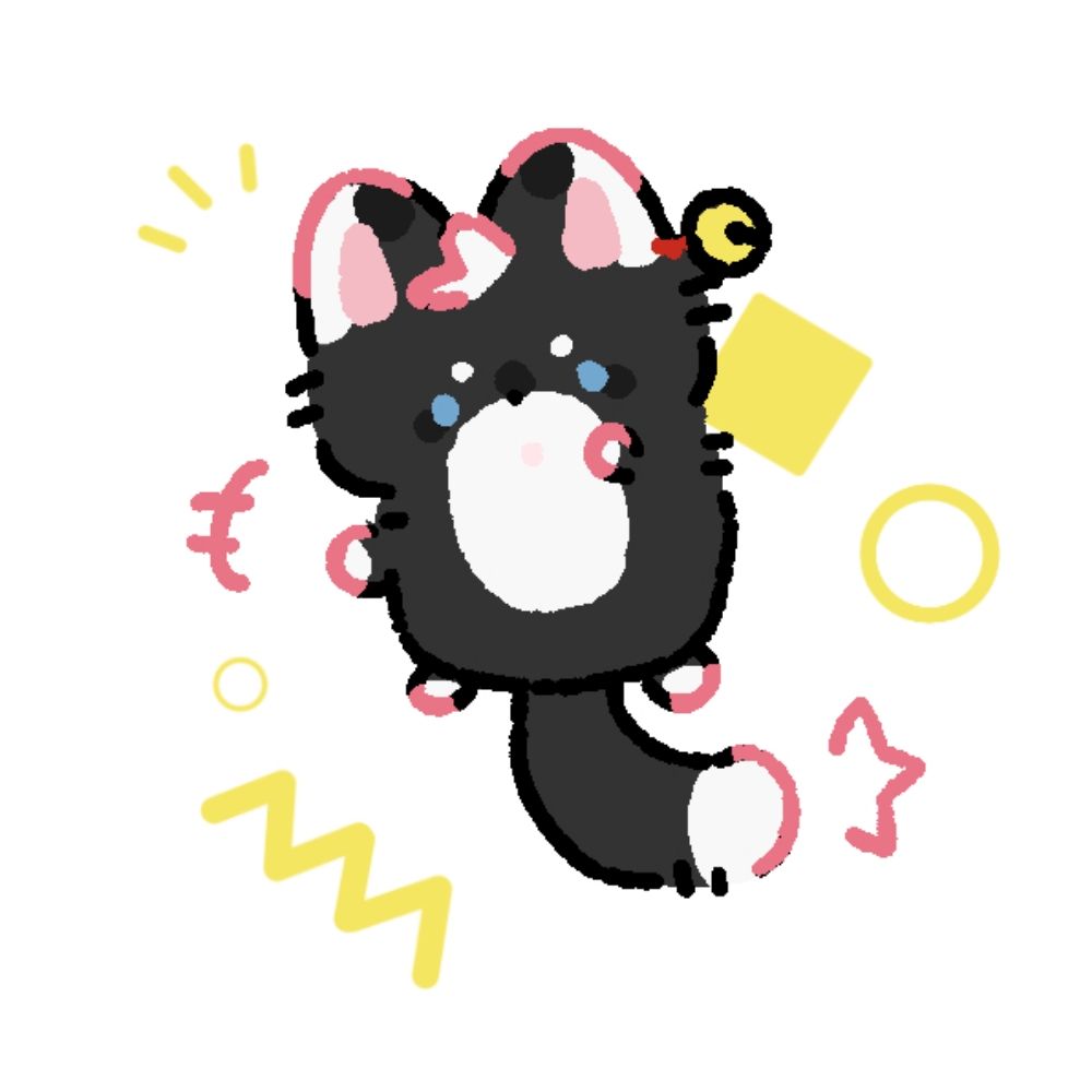 白尾尖的黑猫