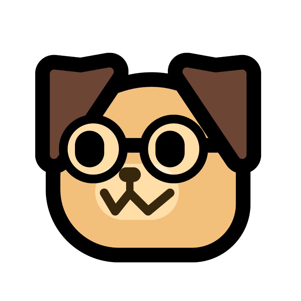 Dog w/ glasses plushie