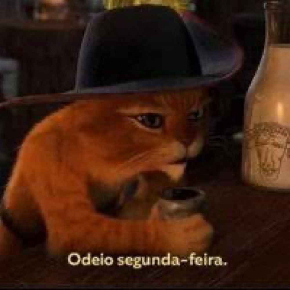 Toda segunda-feira o gato de botas odiando segunda-feira 