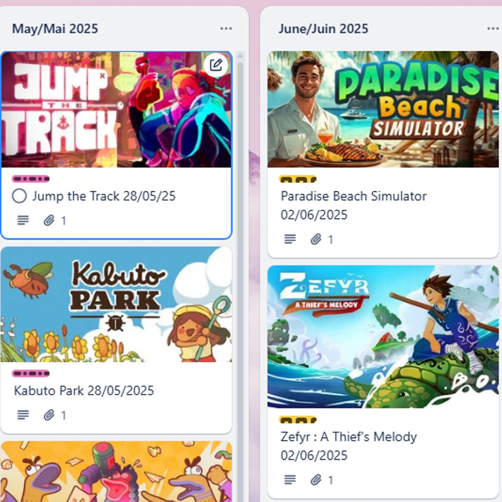 Calendrier des jeux français