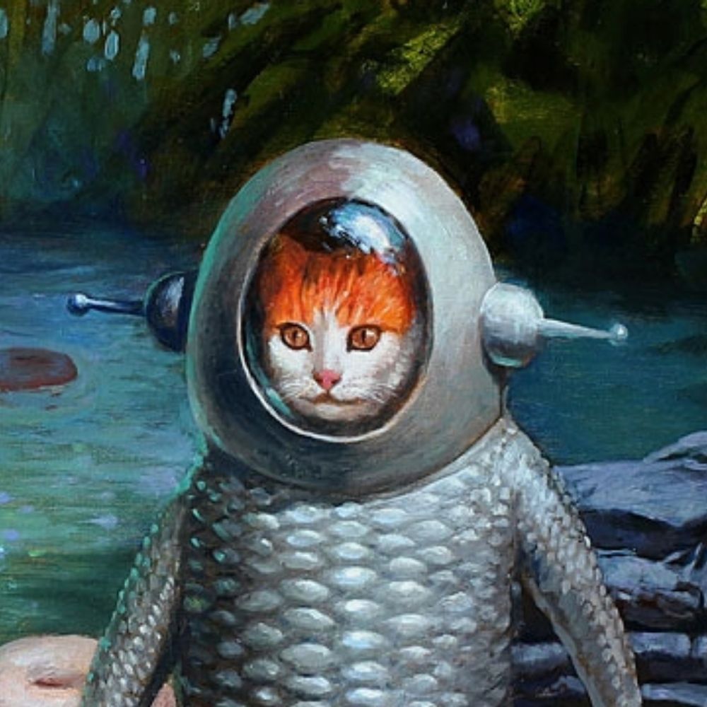 a cat wearing a nice sweater