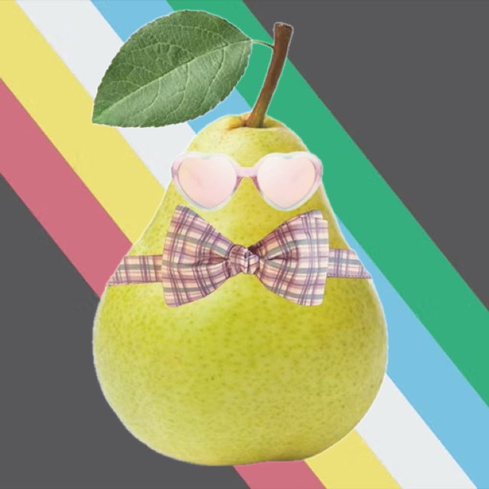 Three pears in a trenchcoat