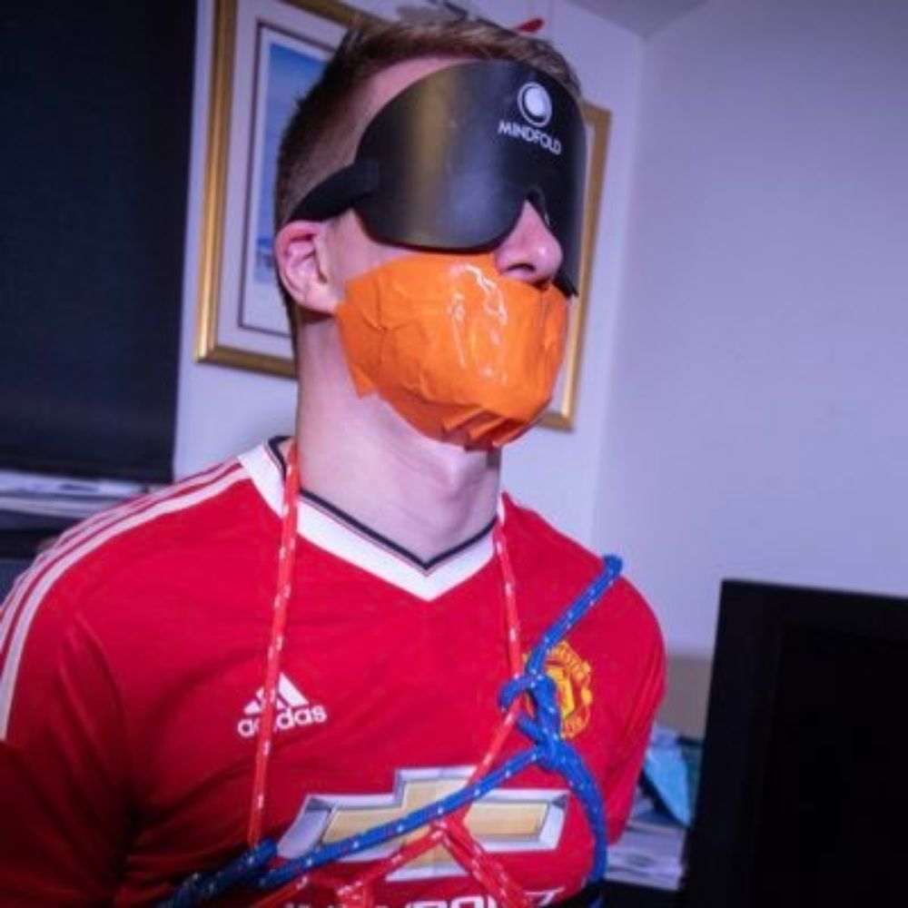 Tied up and gagged near Manchester, UK