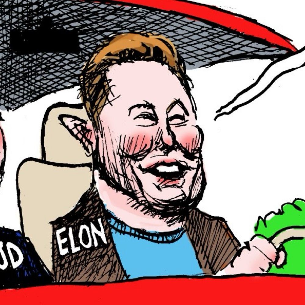 Bored Elon Musk parody