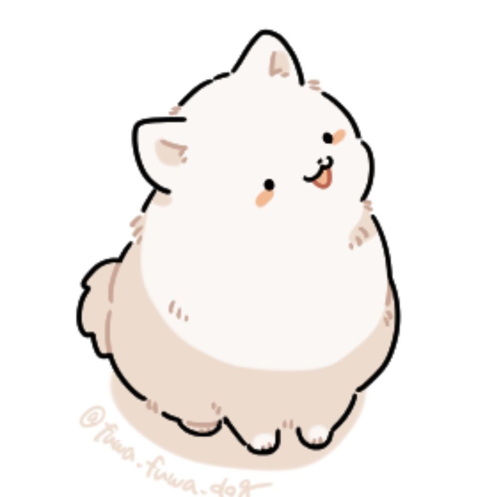 白いふわふわの犬