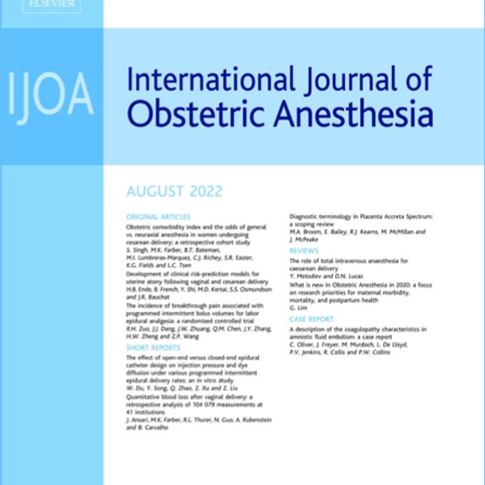 International Journal of Obstetric Anesthesia 