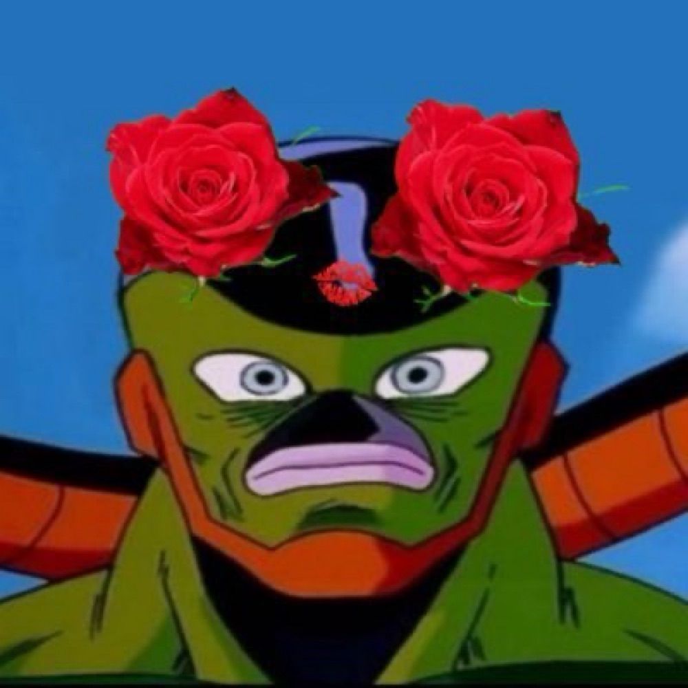 Bald Semi-Perfect Cell (With 2 roses on his head)