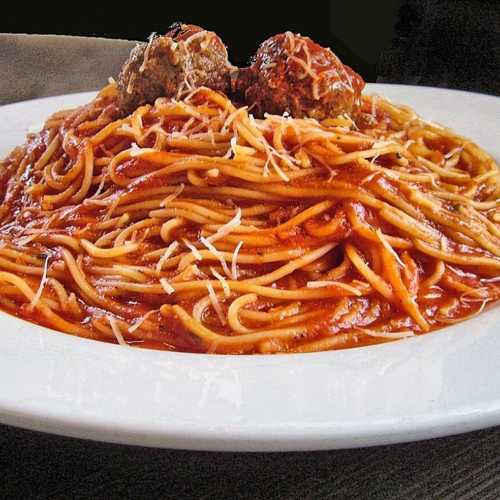 A Large Plate Of Spaghetti