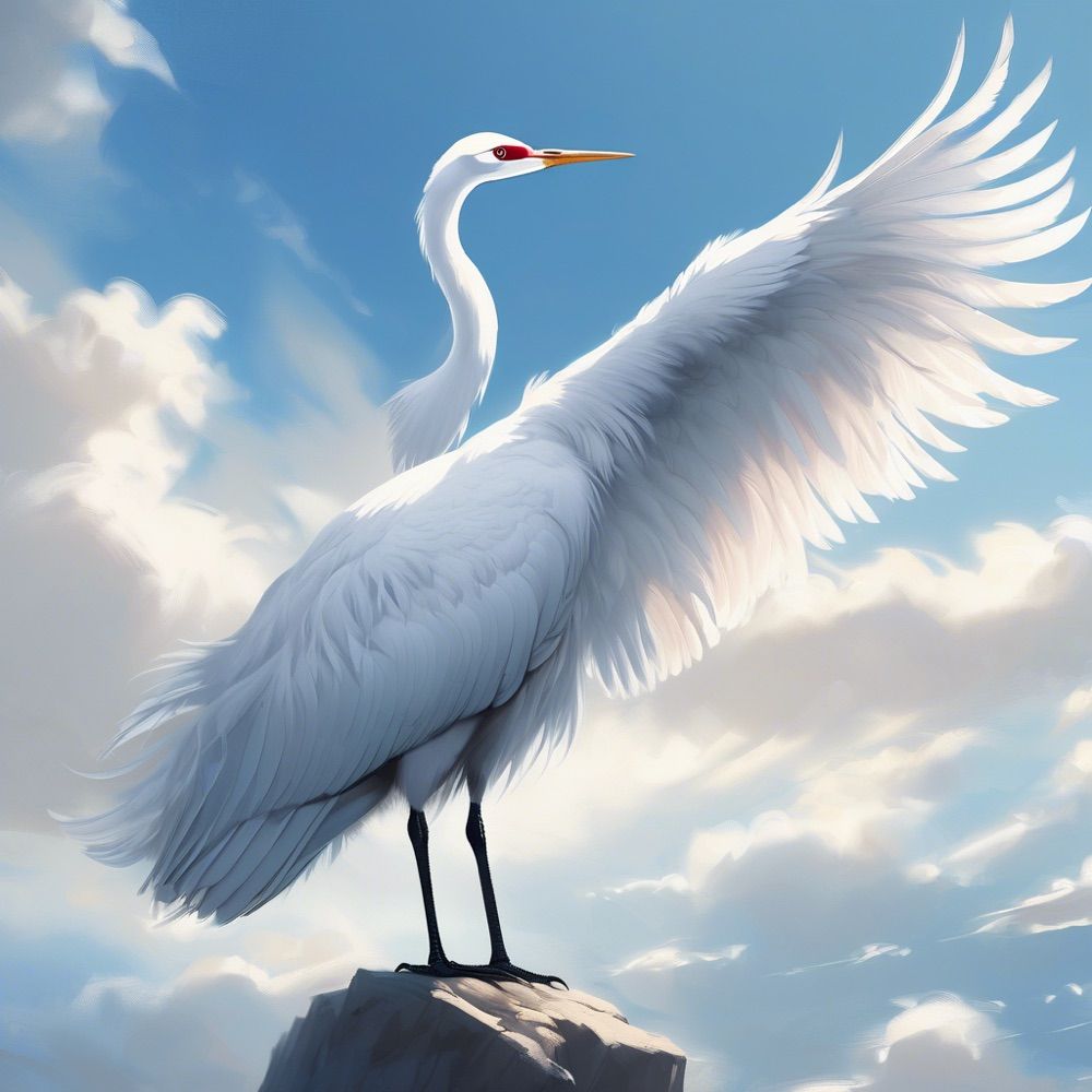 鶴🦩立雲中