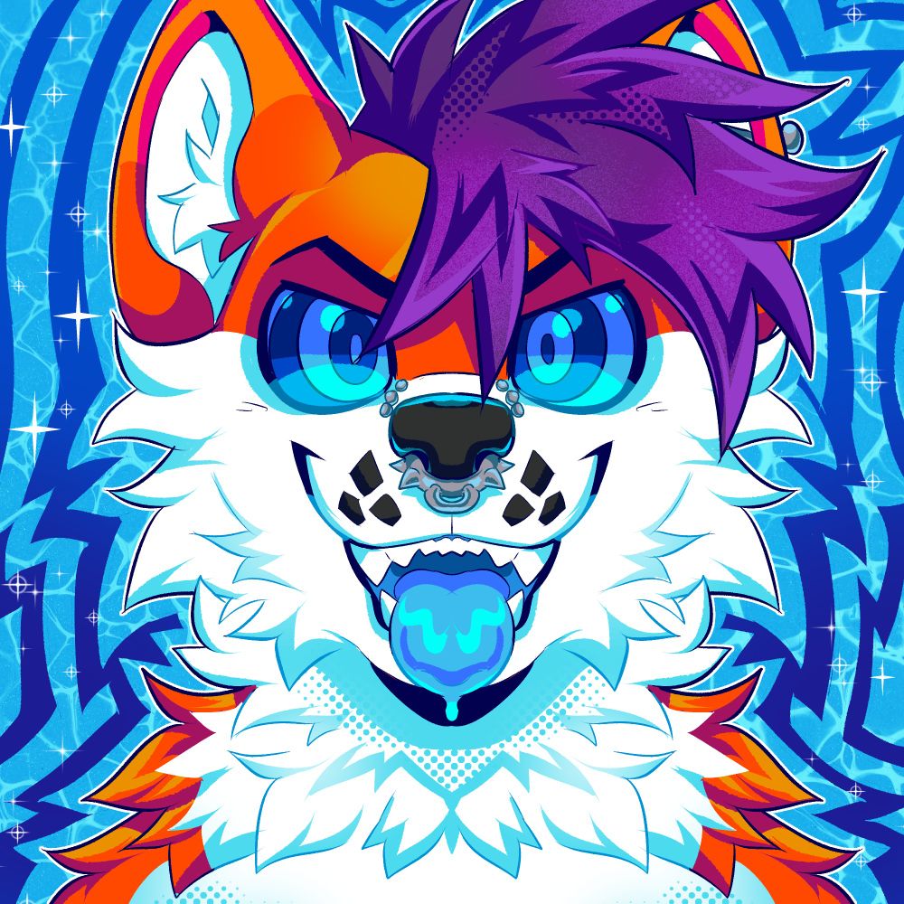 THE ONE, THE ONLY crazy orange-purple dog