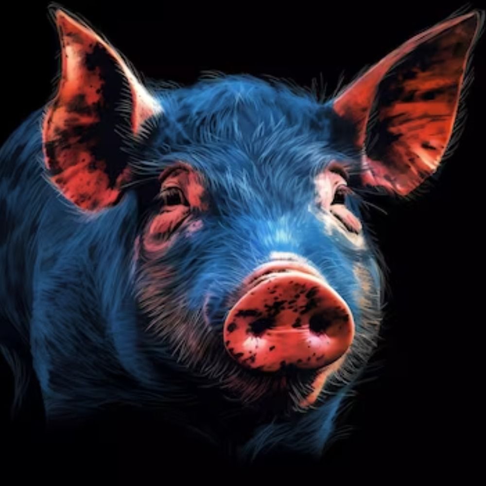 Le cochon bleu