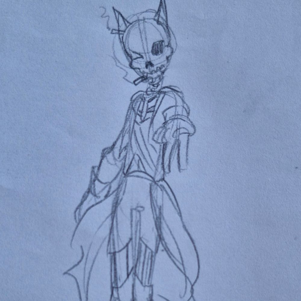 Badass Smoking Skeleton Horse Girl