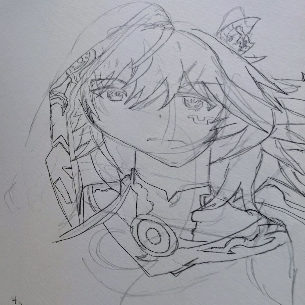 桜華（かりん）模写の絵　低浮上