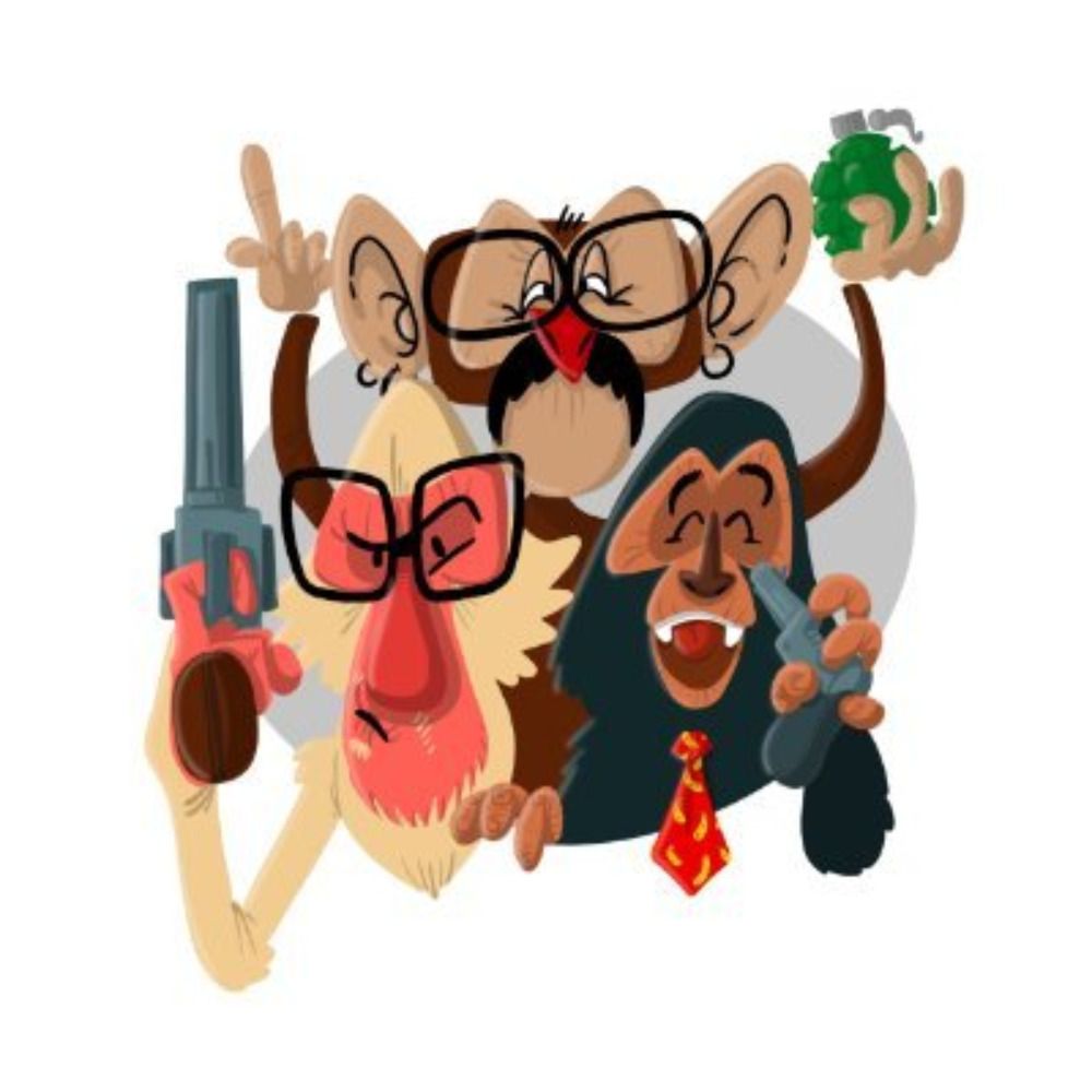 Monos con pistolas