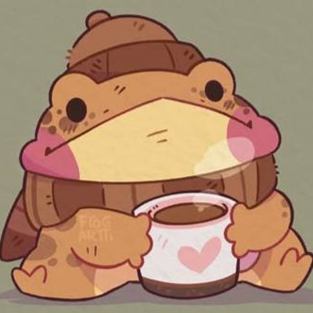 five or six frogs in a trenchcoat