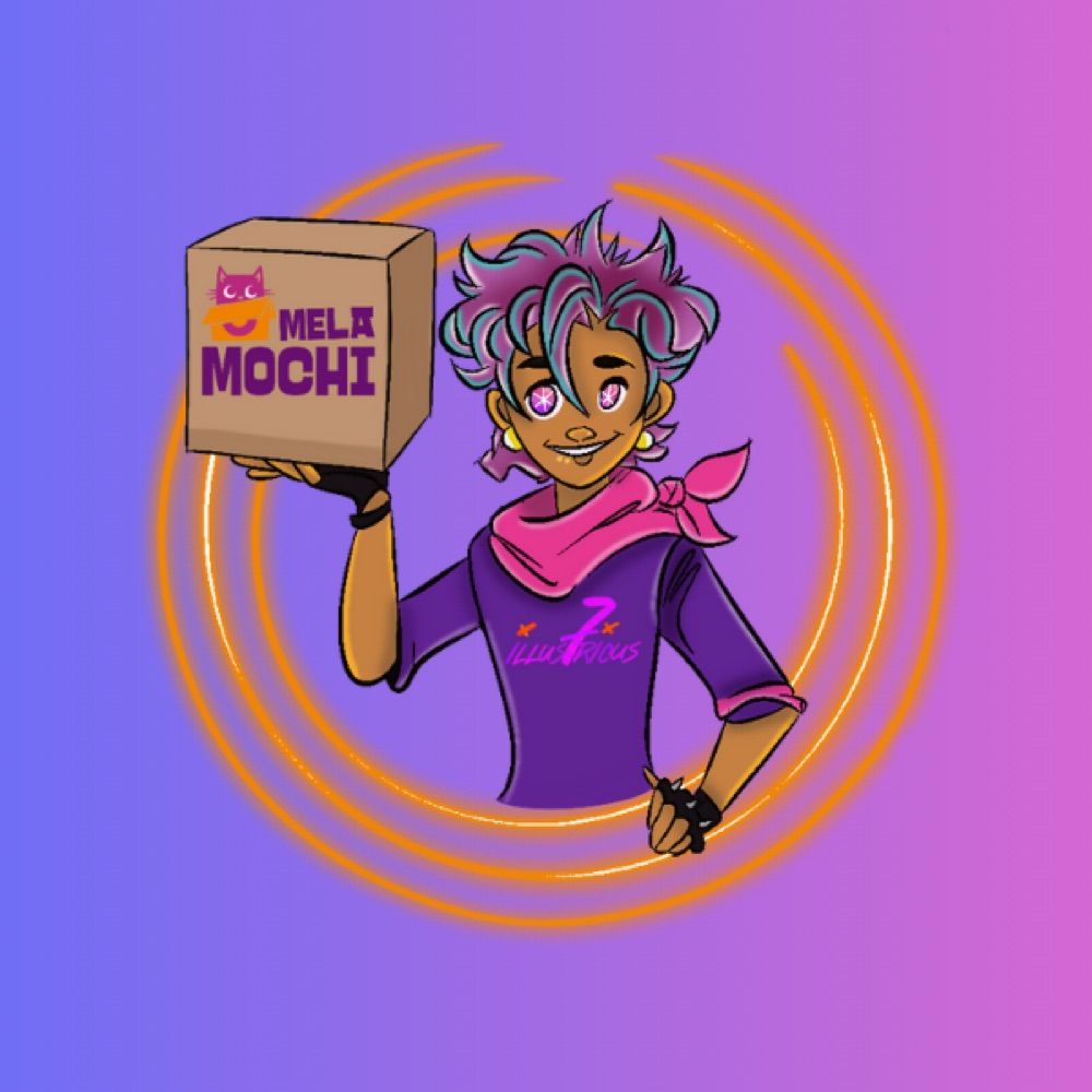 Quinn 💜🧡💕 Melamochi Mascot