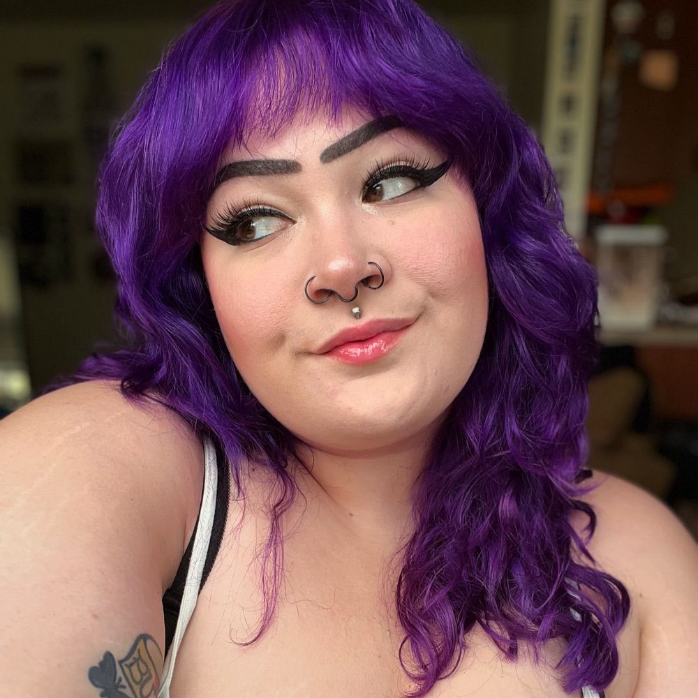 gay purple haired weirdo