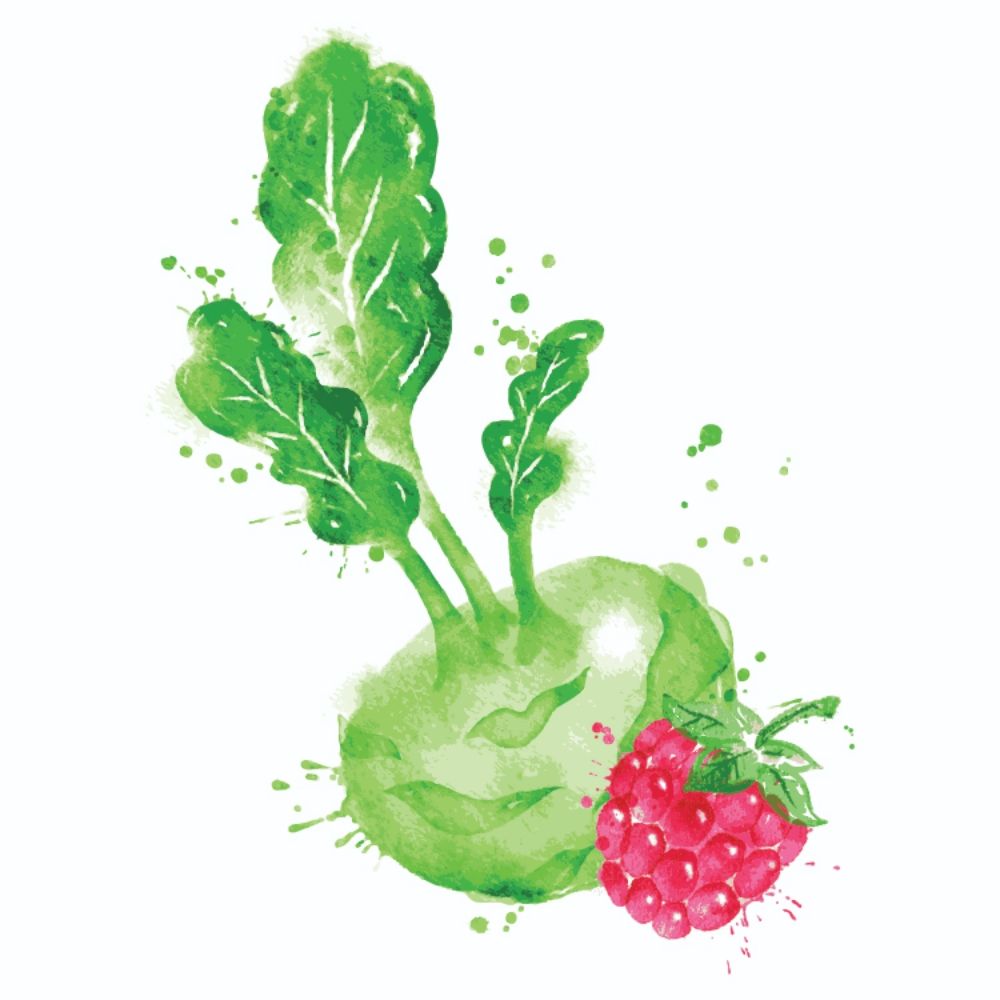 Raspberries and Kohlrabi
