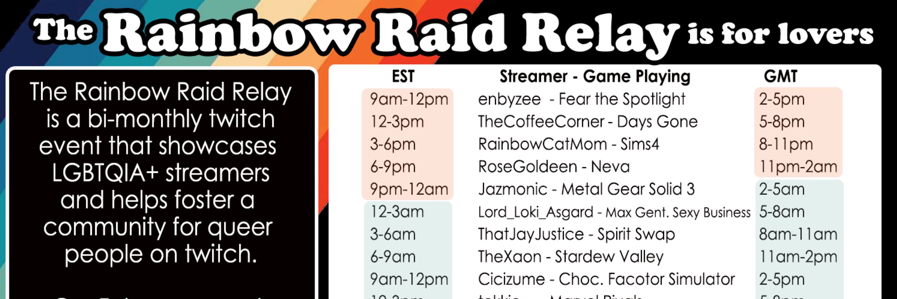 The Rainbow Raid Relay