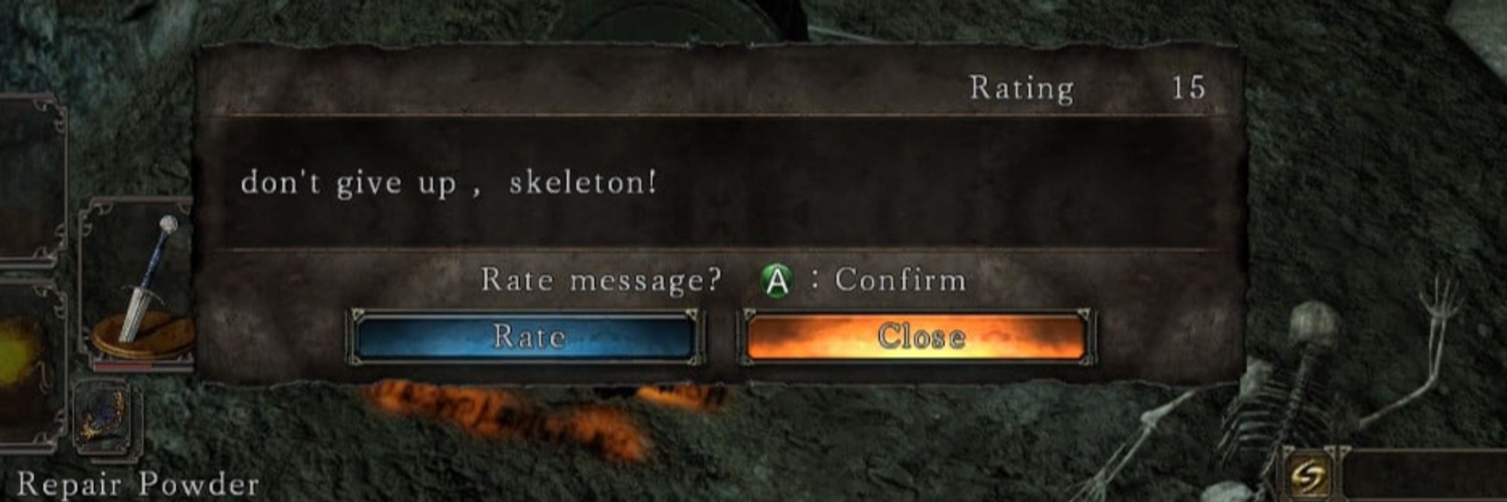 don't give up, skeleton!