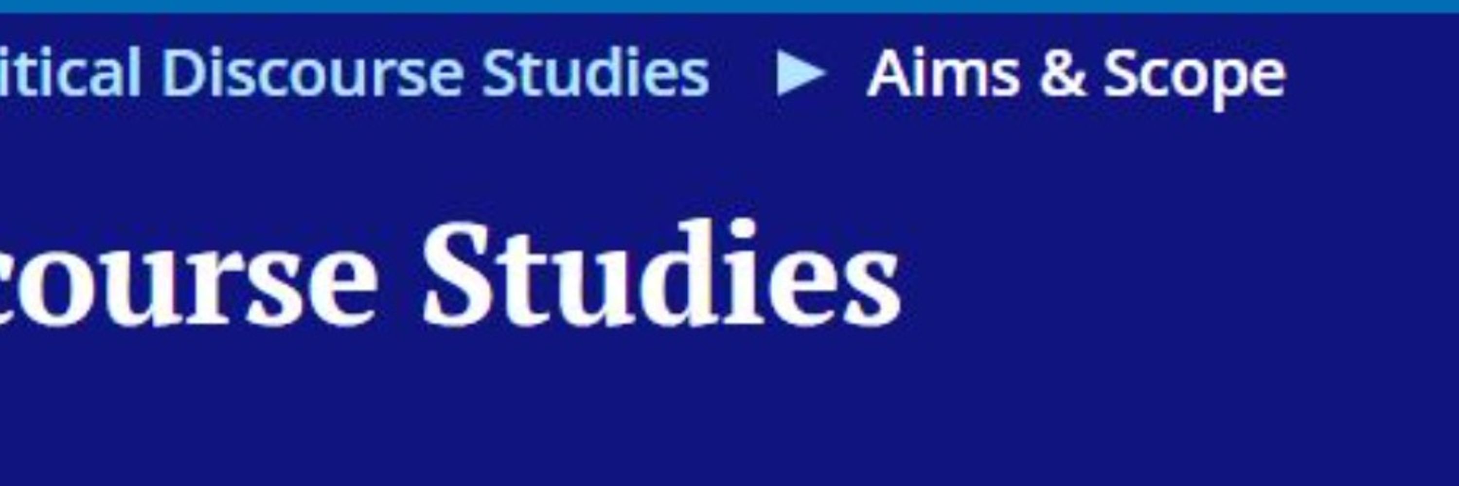 Critical Discourse Studies