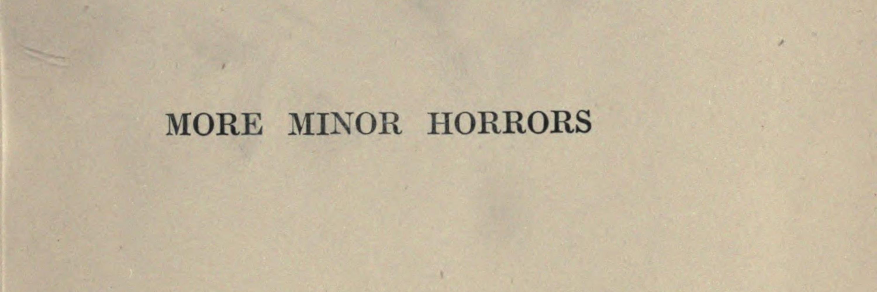minor horrors