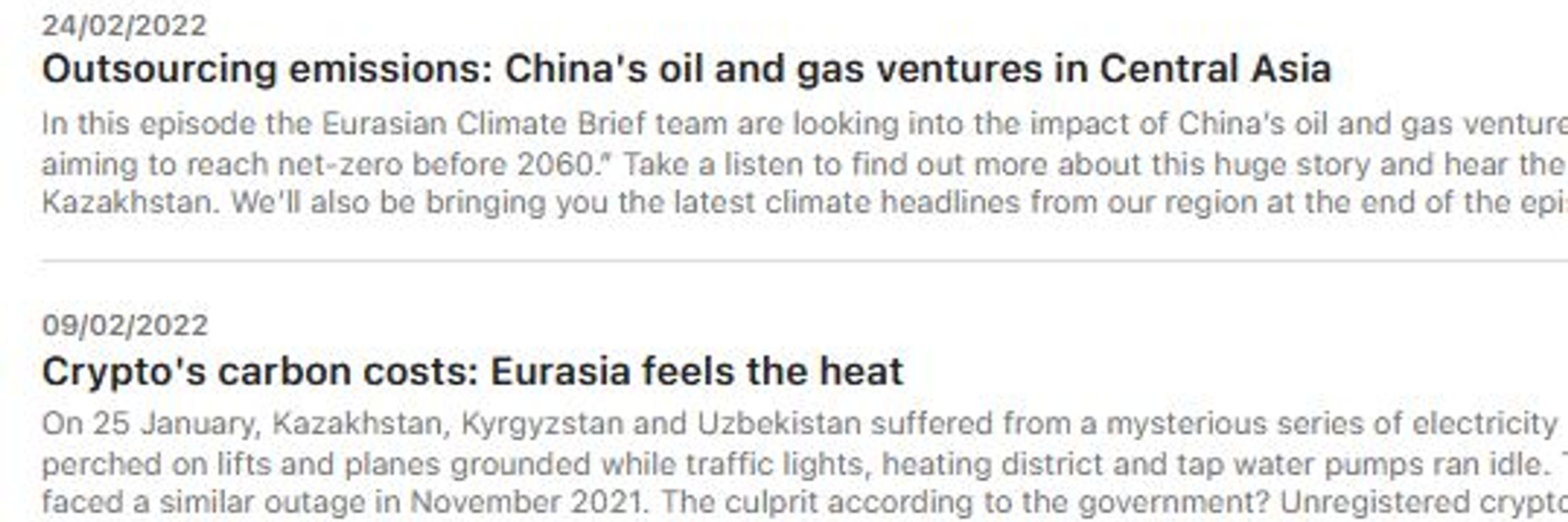 The Eurasian Climate Brief