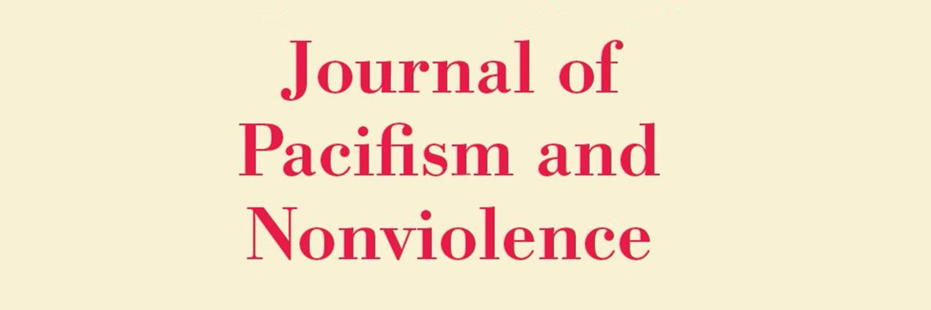 Journal of Pacifism and Nonviolence