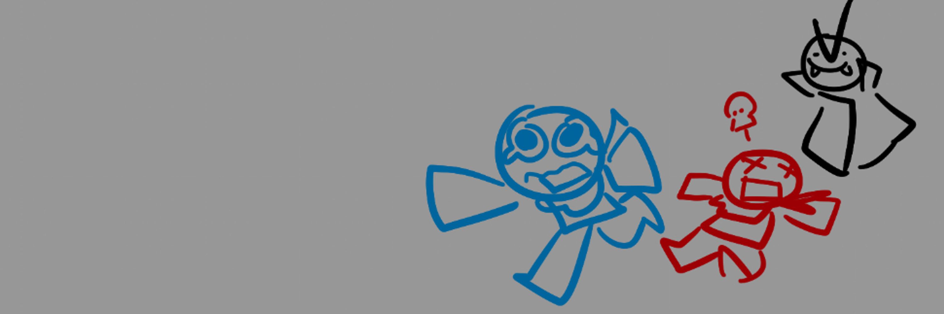 Red and Blue Doodles!