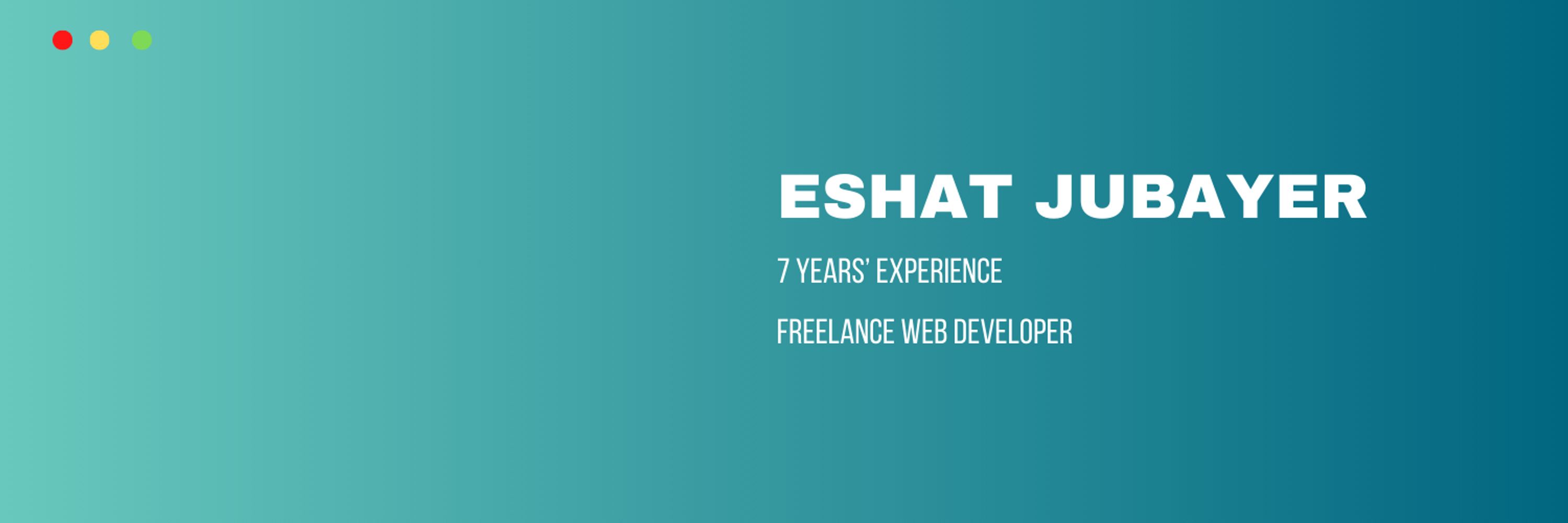Eshat | Web Developer 👨‍💻