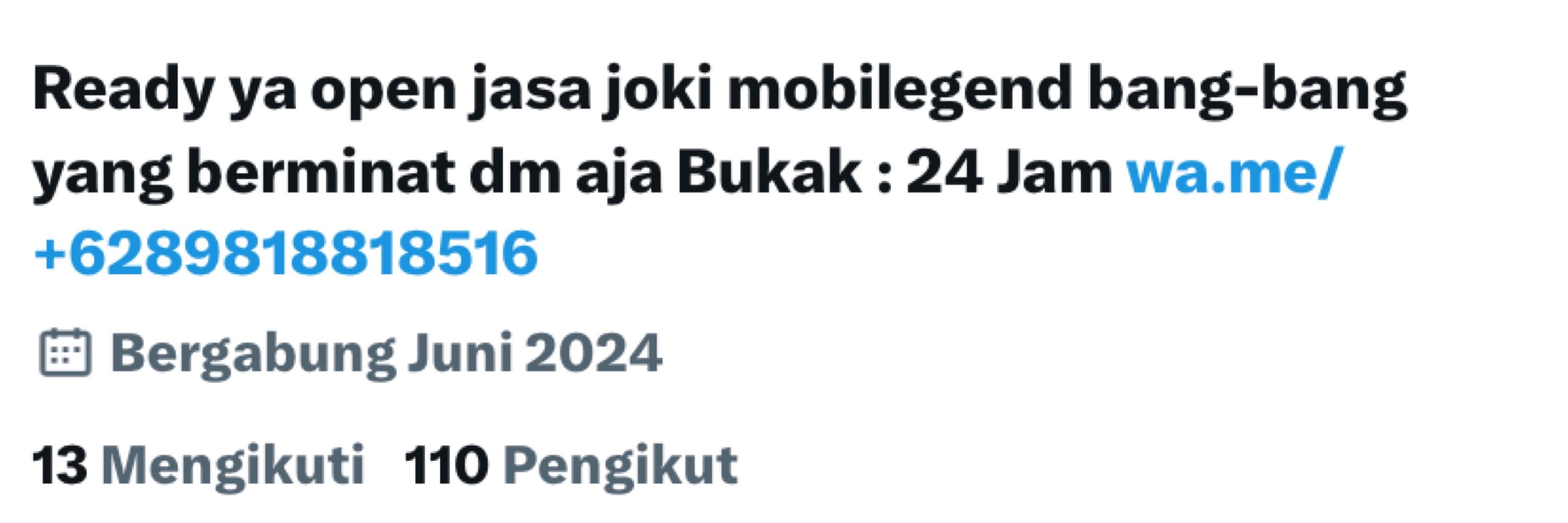 Open Jasa Joki Mobilegend Bang-Bang