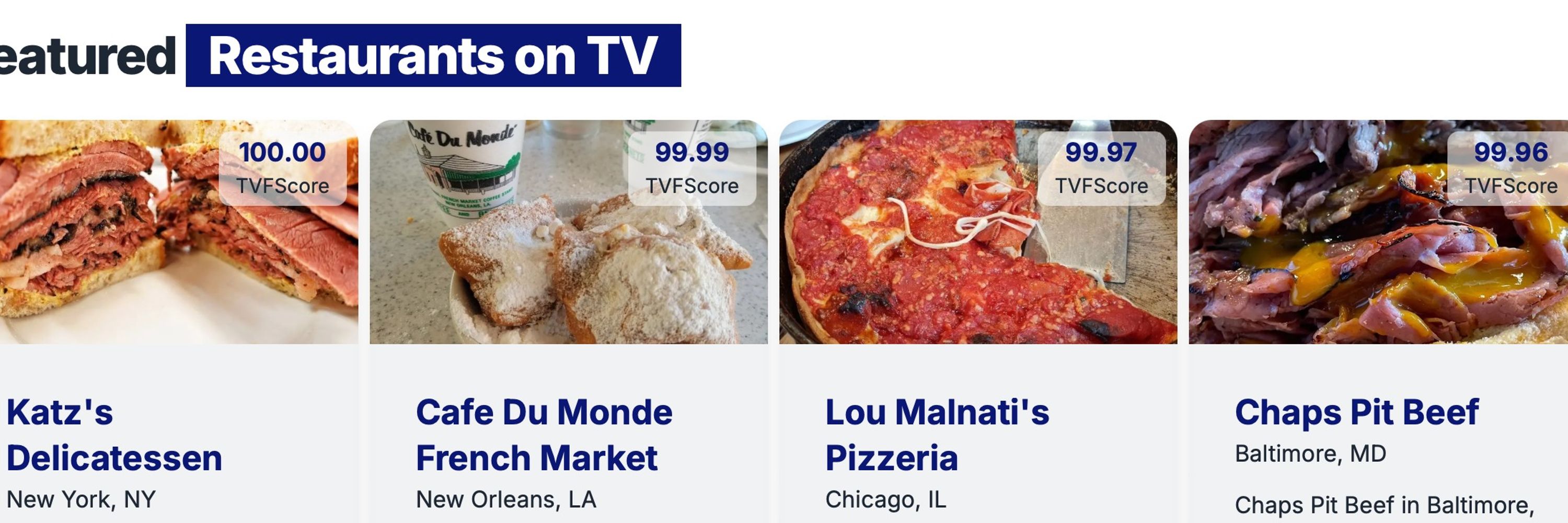 TVFoodMaps - Restaurants on TV