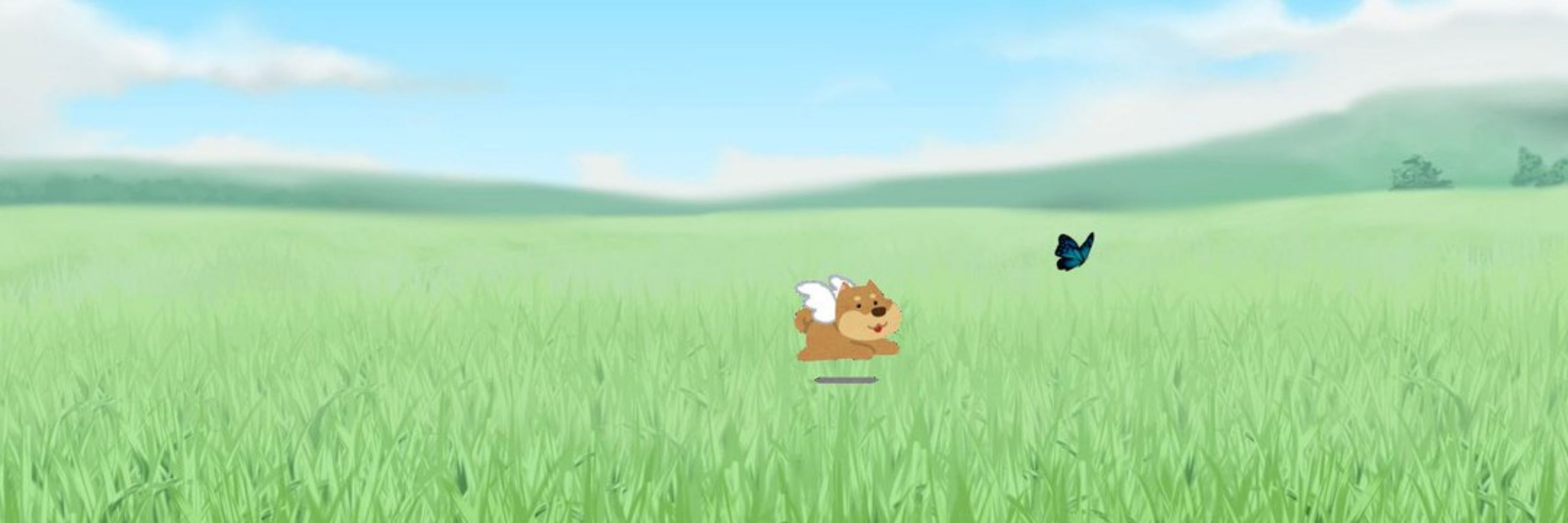 草原を走り回る　わんこドリル🕊🌸🦋