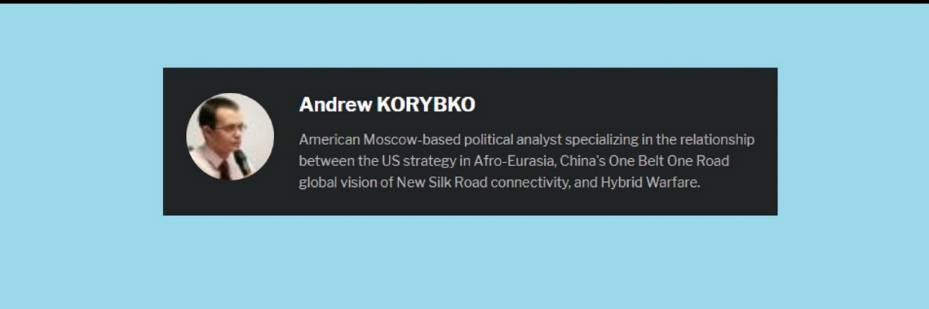 Andrew Korybko, PhD