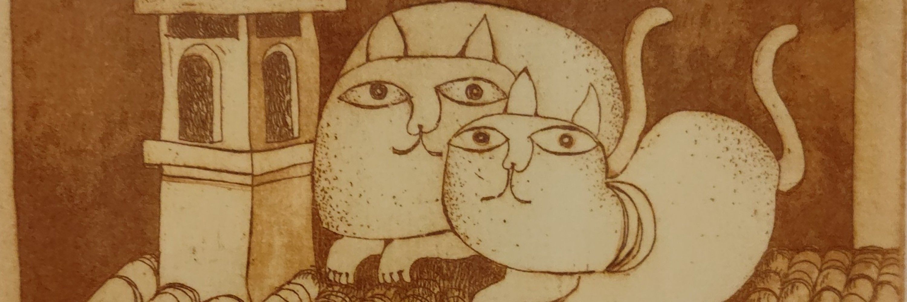 Gatinho das ruínas romanas