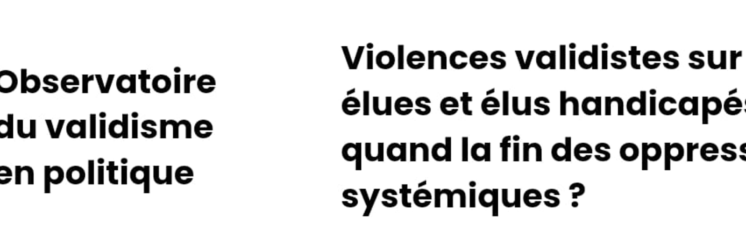 Observatoire du Validisme en Politique