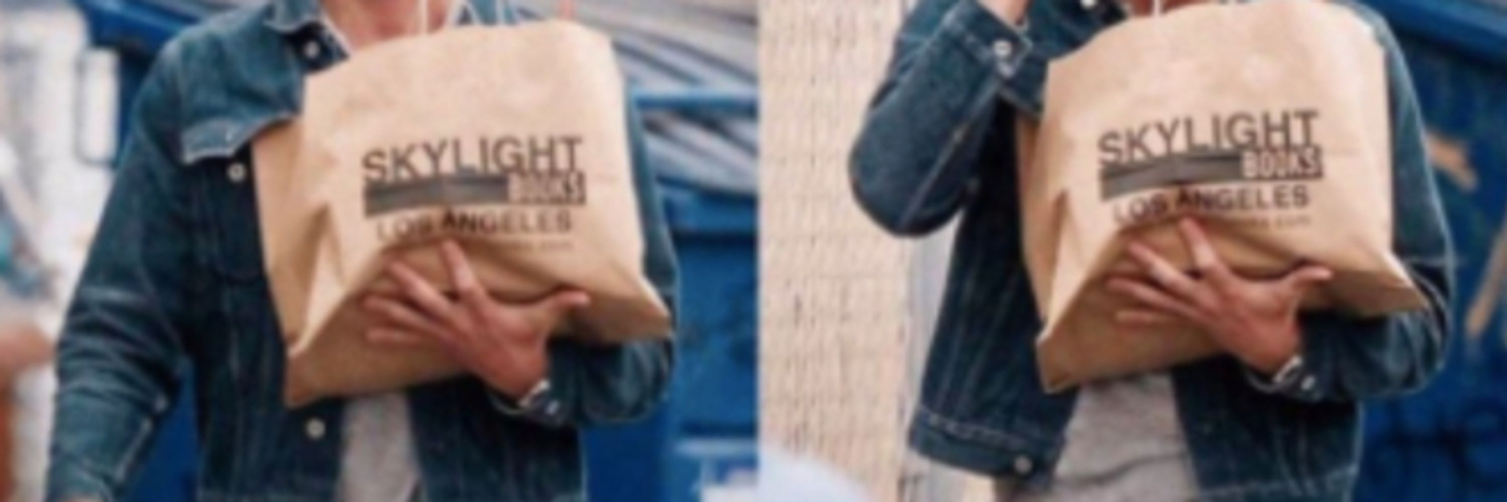 chris pine supporting that bag of books