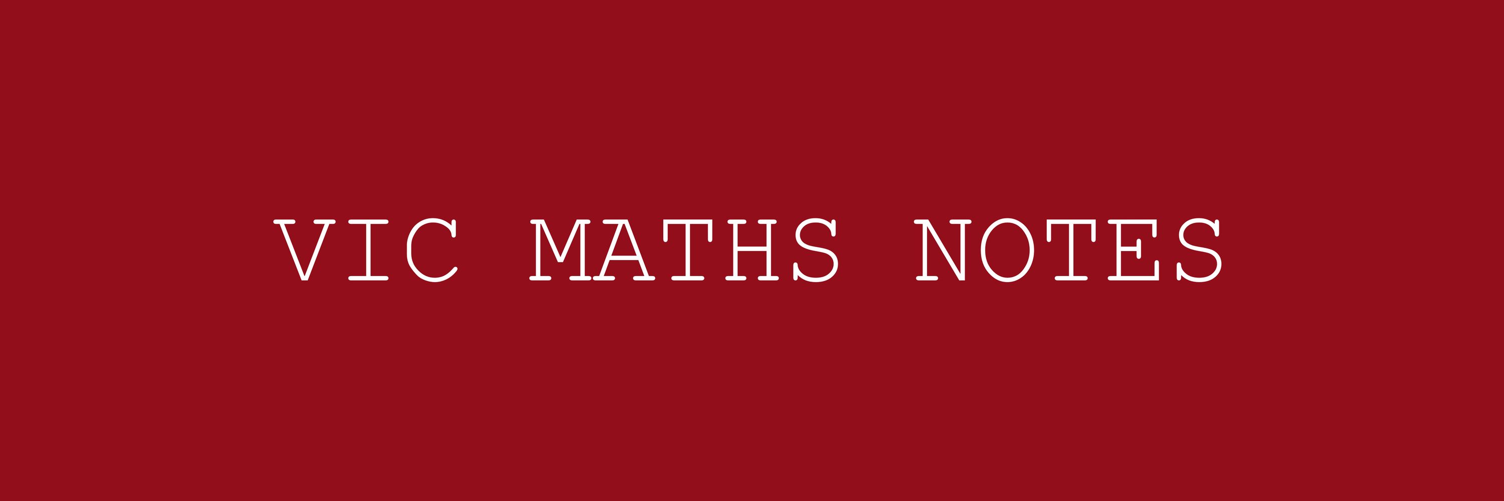 Alex ~ VIC Maths Notes
