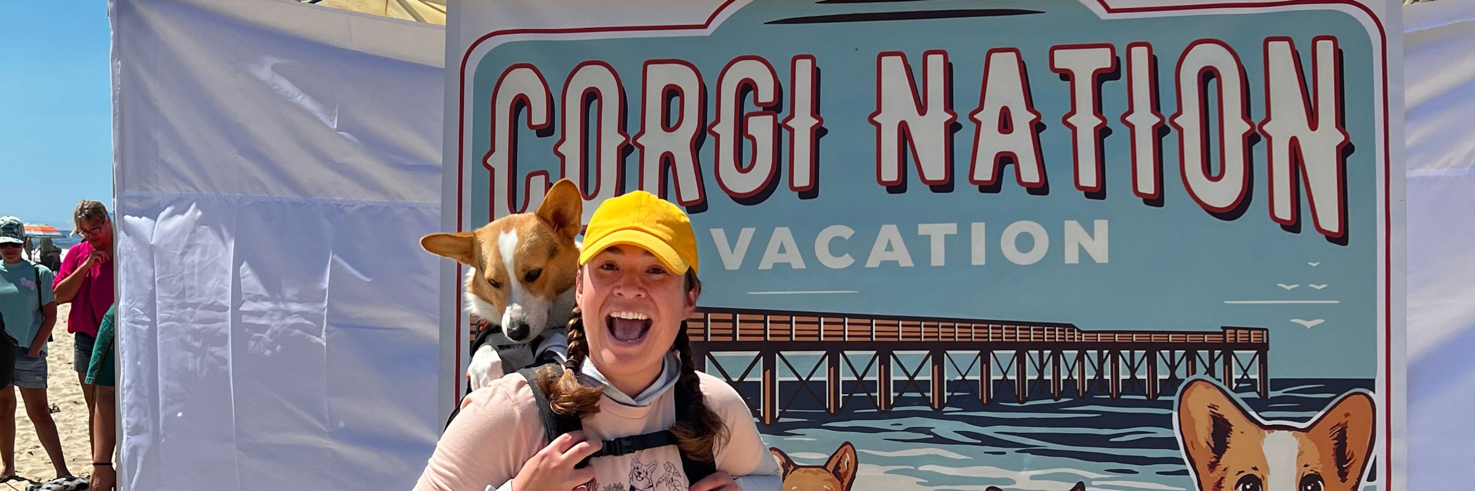 Marissa and Mr. Darcy the Corgi