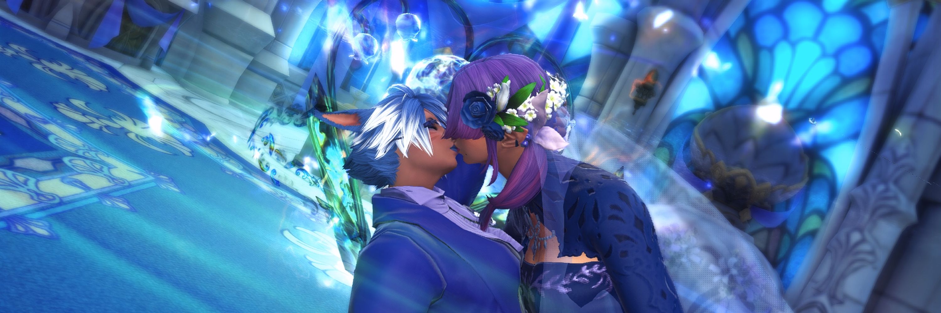 Tall Gay Elezen in love with her Miqo Wife 