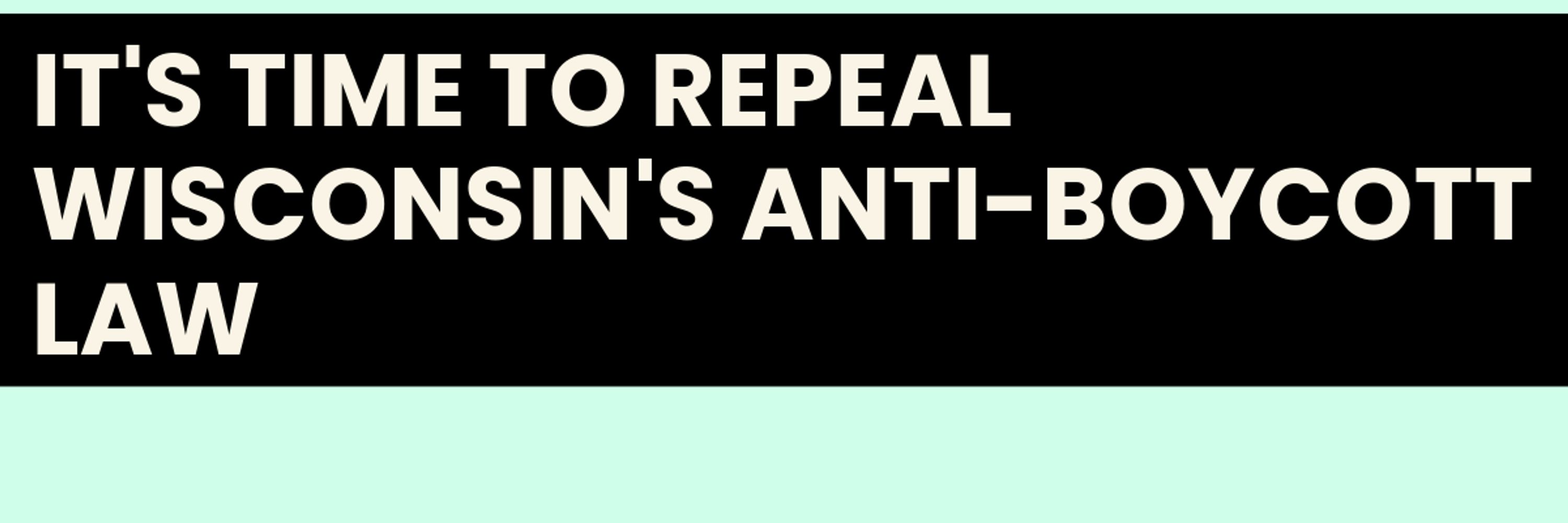 Wisconsin Right to Boycott
